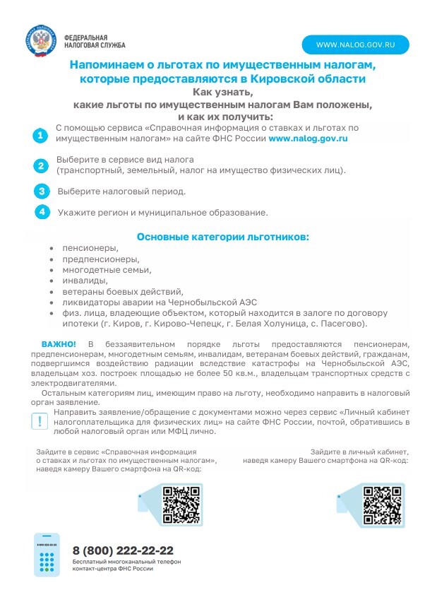 Налоговые льготы, действующие при налогообложении имущества..
